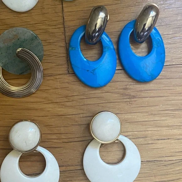 Lot of 5 Pairs of Earrings. Vintage 1970's. - Picture 11 of 15